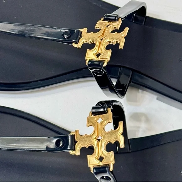NEW TORY BURCH ‘Roxane’ Jelly Thong Sandals - Black - Size 10 - Picture 3 of 7